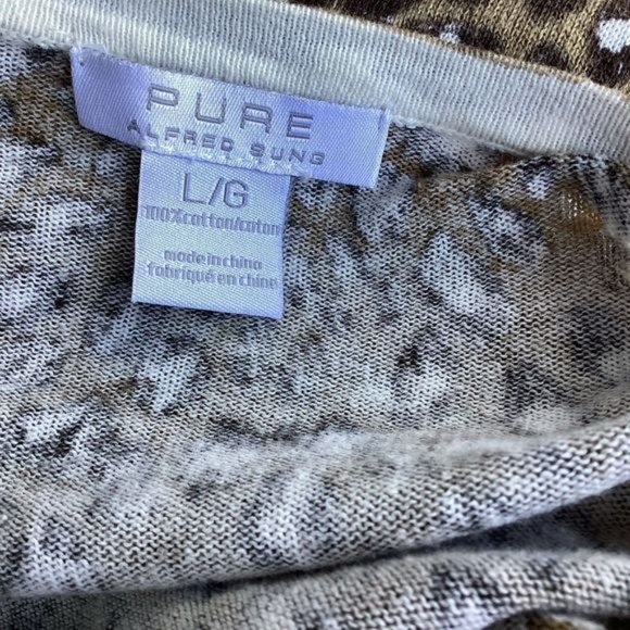 Pure?Alfred Sung animal print cardigan sweater large.  0501 - Picture 6 of 7